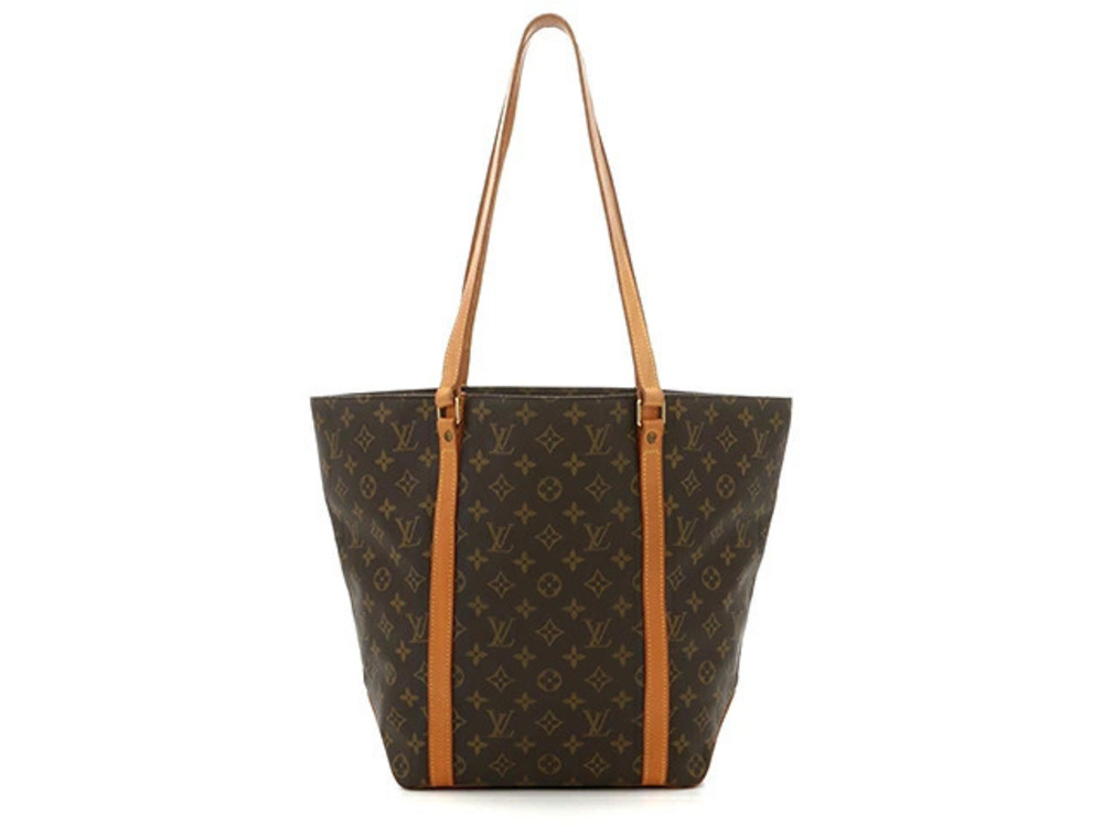 Louis Vuitton Sac Monogram Shopping Shoulder Bag Brown